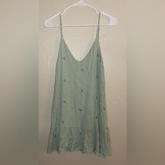 Storia Dresses & Skirts - Storia Mint Green Mini Dress with Gold Stars